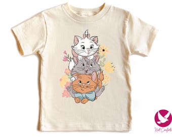 Vintage 70s The Aristocats Kids Floral Shirt, Disney The Aristocats Toddler Gift, Marie Berlioz Toulouse Kids Tee, Disney Aristocats Onesie®