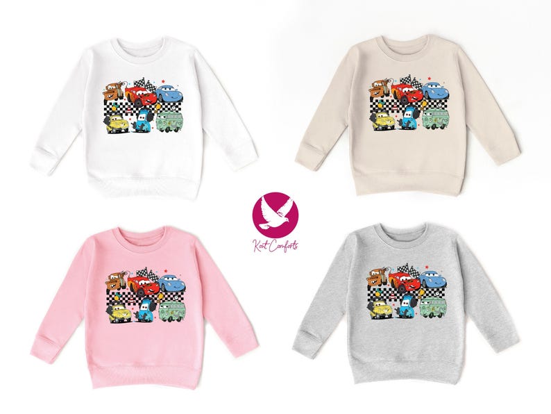 Checkered Disney Cars Toddlers Shirt, Lightning McQueen Gifts For Kids, McQueen and Friends T-Shirt, Tow Mater Tee, Cars Movie Baby Outfit