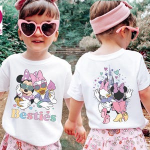 Minnie Daisy Besties Girls Shirt, Vintage Minnie Mouse Gift, Disney Minnie Daisy Girls T-Shirt, Disneyland Girly Trip Tee, Cute Girl Onesie®