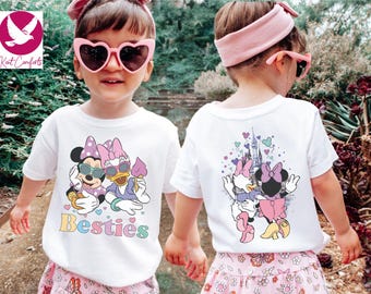 Minnie Daisy Besties Girls Shirt, Vintage Minnie Mouse Gift, Disney Minnie Daisy Girls T-Shirt, Disneyland Girly Trip Tee, Cute Girl Onesie®
