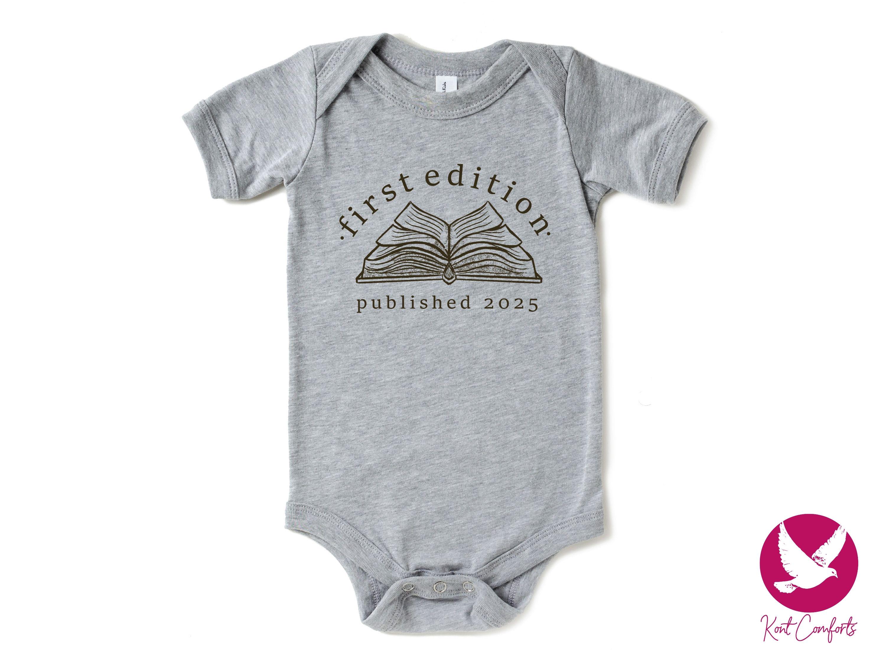 First Addition Published Svg First Edition Published Onesie®, Custom Baby Shower Gift, Personalized ...