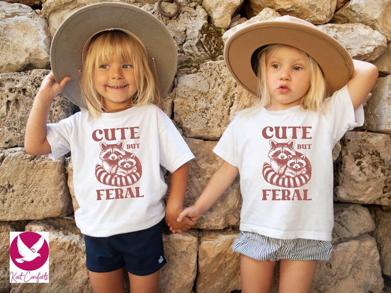 Cute But Feral Raccoon Toddler Shirt, Raccoon Lover Gift, Retro Feral Kid Tshirts, Trendy Raccoon Kids Tee, Cute Raccoon Lover Bodysuits, Boho Natural Kids Toddler Youth Tee, Sarcastic Snark Racoon Shirt, Funny Quote Women's Tee, Christmas Raccoon