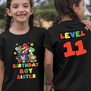 Custom Mario Friends Birthday Boy Shirt, Unique Birthday Gift For Boys, Personalized Mario Birthday Boy Toddler Tee, Super Mario Baby Tee