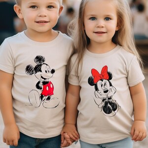 Vintage Mickey and Minnie Mouse Kids Shirt, Classic Mickey and Minnie Toddler Tee, Retro Disney Trip Shirt, Disney Family Vacation Shirt