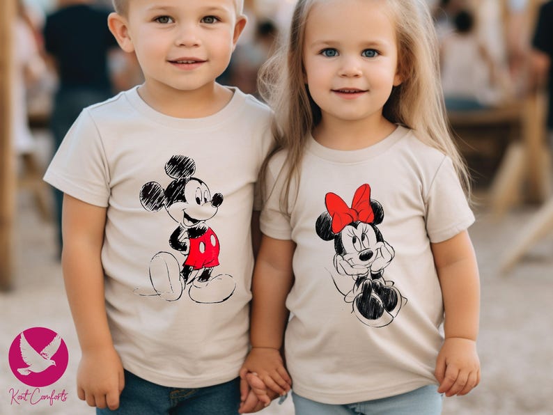 Vintage Mickey and Minnie Mouse Kids Shirt, Classic Mickey and Minnie Toddler Tee, Retro Disney Trip Shirt, Disney Family Vacation Shirt