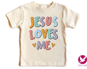 Jesus Loves Me Kids Shirt, Birthday Gift For Kids, Christian Kids T-shirt, Religious Toddler Tee, Jesus Kids Sweatshirt, Christian Kids Tee