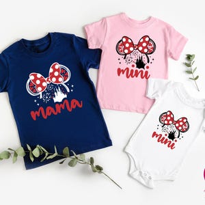 Disney Mama Mini Shirt, Mothers Day Gift, Mommy and Me Outfit, Minnie Mouse Mother Daughter Tee, Girly Disney Trip T-Shirt, Baby Girl Shirt