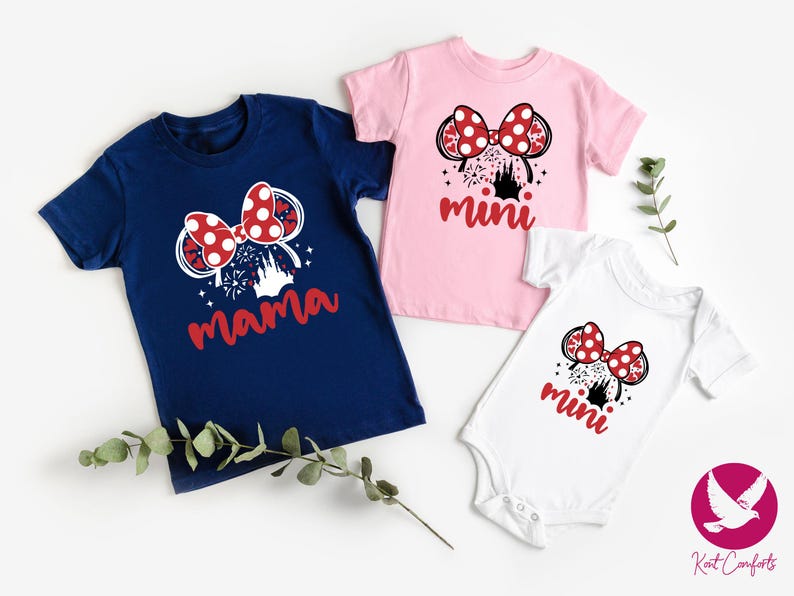 Disney Mama Mini Shirt, Mothers Day Gift, Mommy and Me Outfit, Minnie Mouse Mother Daughter Tee, Girly Disney Trip T-Shirt, Baby Girl Shirt