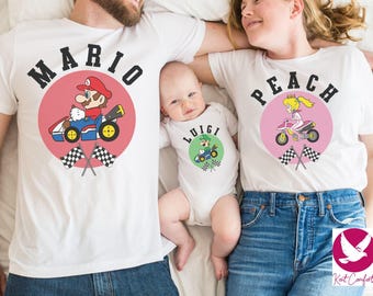 Super Mario Friends Kids Shirt, Unique Mario Gifts For Kids, Super Mario Characters T-Shirt, Mario Family Matching Tee, Super Mario Onesie®