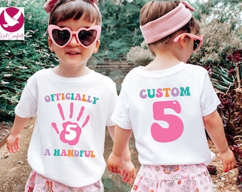 Custom Girls 5th Birthday Shirt, 5th Birthday Gift For Girls, 5 Year Old Birthday Girl Shirt, Fifth Birthday Girl Tee, Kids 5th Birthday Tee