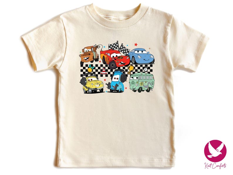 Checkered Disney Cars Toddlers Shirt, Lightning McQueen Gifts For Kids, McQueen and Friends T-Shirt, Tow Mater Tee, Cars Movie Baby Outfit, Disneyland Cars Movie Shirt, Lightning Mcqueen Shirt, Disney Pixar Cars Shirt, Funny Cars Land Shirt