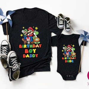 Custom Mario Friends Birthday Boy Shirt, Unique Birthday Gift For Boys, Personalized Mario Birthday Boy Toddler Tee, Super Mario Baby Tee