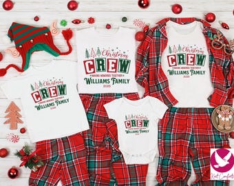 Custom Family Christmas Crew Shirt, Xmas Gift, Personalized Christmas Crew T-Shirt, Custom Christmas Matching Family Shirt, Family Xmas Tee