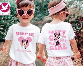 Custom Minnie Mouse Birthday Girl Shirt, Birthday Gift For Girls, Birthday Family Matching Tee, Disney Girls Birthday Sweater, Birthday Trip
