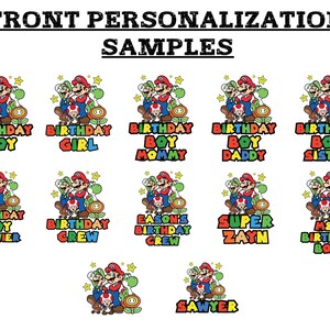 Custom Mario Friends Birthday Boy Shirt, Unique Birthday Gift For Boys, Personalized Mario Birthday Boy Toddler Tee, Super Mario Baby Tee image 2