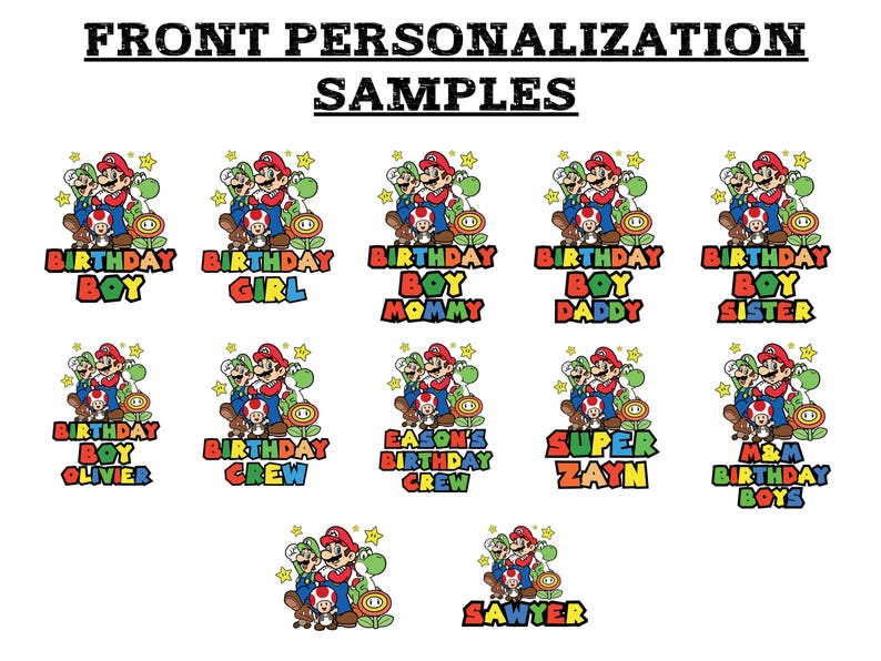 Custom Mario Friends Birthday Boy Shirt, Unique Birthday Gift For Boys, Personalized Mario Birthday Boy Toddler Tee, Super Mario Baby Tee image 2