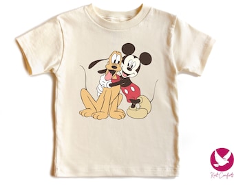 Camiseta vintage de Mickey Pluto de Disney para niño pequeño, regalo único de Mickey para niños, camiseta retro de Mickey Mouse para niño pequeño, mono clásico de Mickey Mouse para bebé®