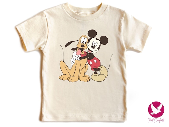 Vintage Disney Mickey Pluto Toddler Shirt, Unique Mickey Gift for 