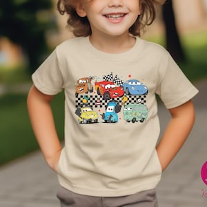 Checkered Disney Cars Toddlers Shirt, Lightning McQueen Gifts For Kids, McQueen and Friends T-Shirt, Tow Mater Tee, Cars Movie Baby Outfit, Disneyland Cars Movie Shirt, Lightning Mcqueen Shirt, Disney Pixar Cars Shirt, Funny Cars Land Shirt