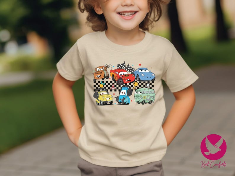 Checkered Disney Cars Toddlers Shirt, Lightning McQueen Gifts For Kids, McQueen and Friends T-Shirt, Tow Mater Tee, Cars Movie Baby Outfit, Disneyland Cars Movie Shirt, Lightning Mcqueen Shirt, Disney Pixar Cars Shirt, Funny Cars Land Shirt