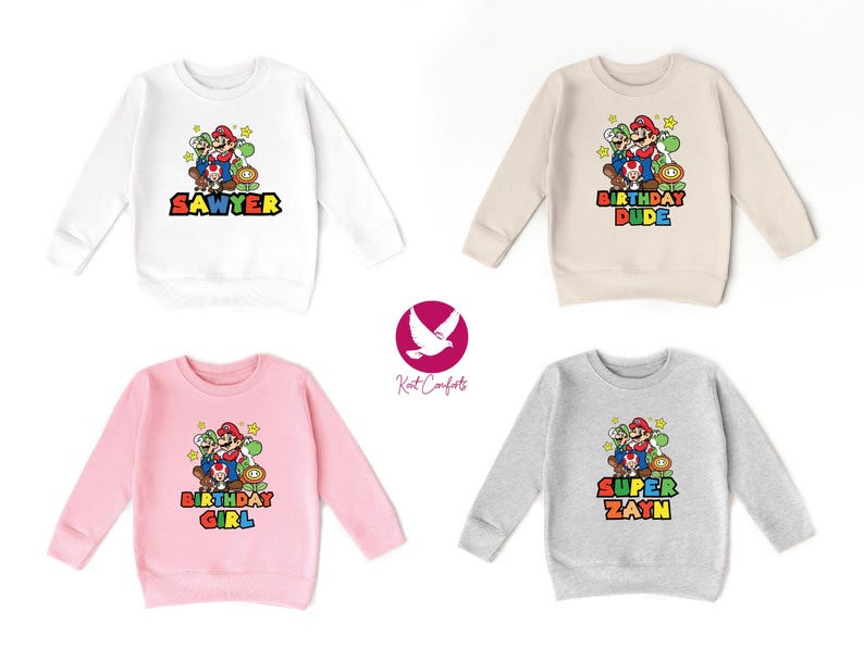 Custom Mario Friends Birthday Boy Shirt, Unique Birthday Gift For Boys, Personalized Mario Birthday Boy Toddler Tee, Super Mario Baby Tee