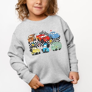Checkered Disney Cars Toddlers Shirt, Lightning McQueen Gifts For Kids, McQueen and Friends T-Shirt, Tow Mater Tee, Cars Movie Baby Outfit