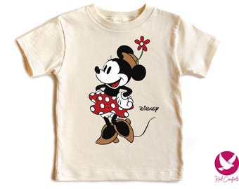 Vintage Disney Minnie Mouse Girls Shirt, Unique Minnie Mouse Gift For Girls, Classic Minnie Mouse T-Shirt, Retro Minnie Mouse Onesie®