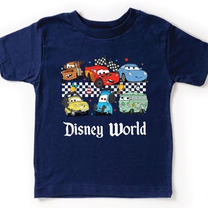 Checkered Disney Cars Toddlers Shirt, Lightning McQueen Gifts For Kids, McQueen and Friends T-Shirt, Tow Mater Tee, Cars Movie Baby Outfit