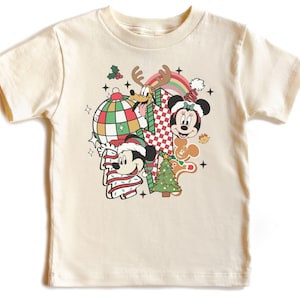 Mickey And Friends Epcot Kids Christmas Shirt, Disneyland Xmas Gifts For Kids, Santa Mickey Minnie Toddler Xmas Tee, Vintage Disney Onesies®