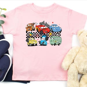 Checkered Disney Cars Toddlers Shirt, Lightning McQueen Gifts For Kids, McQueen and Friends T-Shirt, Tow Mater Tee, Cars Movie Baby Outfit, Disneyland Cars Movie Shirt, Lightning Mcqueen Shirt, Disney Pixar Cars Shirt, Funny Cars Land Shirt