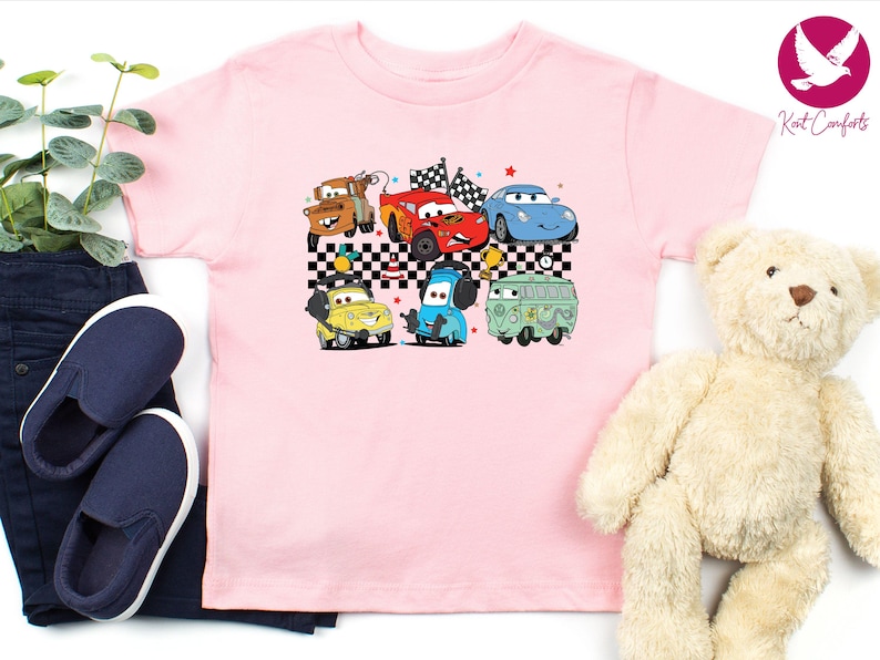 Checkered Disney Cars Toddlers Shirt, Lightning McQueen Gifts For Kids, McQueen and Friends T-Shirt, Tow Mater Tee, Cars Movie Baby Outfit, Disneyland Cars Movie Shirt, Lightning Mcqueen Shirt, Disney Pixar Cars Shirt, Funny Cars Land Shirt
