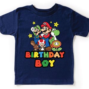 Custom Mario Friends Birthday Boy Shirt, Unique Birthday Gift For Boys, Personalized Mario Birthday Boy Toddler Tee, Super Mario Baby Tee, Personalized Super Mario Sweatshirt, Custom Mario Birthday Toddler T-Shirt, Mario Birthday Party Tee