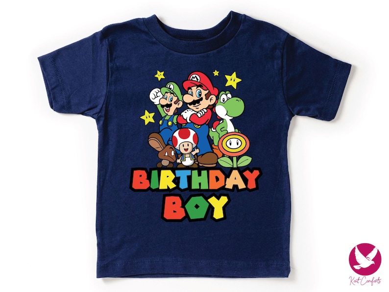Custom Mario Friends Birthday Boy Shirt, Unique Birthday Gift For Boys, Personalized Mario Birthday Boy Toddler Tee, Super Mario Baby Tee, Personalized Super Mario Sweatshirt, Custom Mario Birthday Toddler T-Shirt, Mario Birthday Party Tee