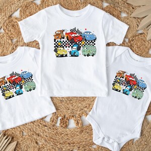 Checkered Disney Cars Toddlers Shirt, Lightning McQueen Gifts For Kids, McQueen and Friends T-Shirt, Tow Mater Tee, Cars Movie Baby Outfit, Disneyland Cars Movie Shirt, Lightning Mcqueen Shirt, Disney Pixar Cars Shirt, Funny Cars Land Shirt
