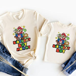 Custom Mario Friends Birthday Boy Shirt, Unique Birthday Gift For Boys, Personalized Mario Birthday Boy Toddler Tee, Super Mario Baby Tee
