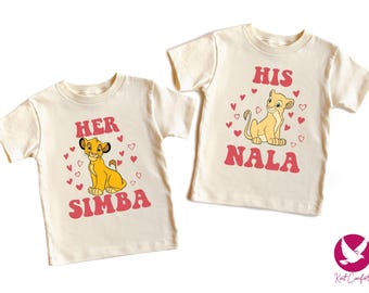 The Lion King Simba and Nala Matching Shirt, Kids Valentines Gift, Disney The Lion King Kids T-shirt, Kids Valentine's Day Tee