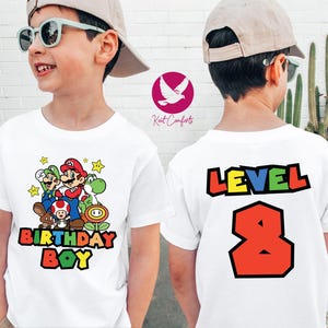 Custom Mario Friends Birthday Boy Shirt, Unique Birthday Gift For Boys, Personalized Mario Birthday Boy Toddler Tee, Super Mario Baby Tee, Personalized Super Mario Sweatshirt, Custom Mario Birthday Toddler T-Shirt, Mario Birthday Party Tee