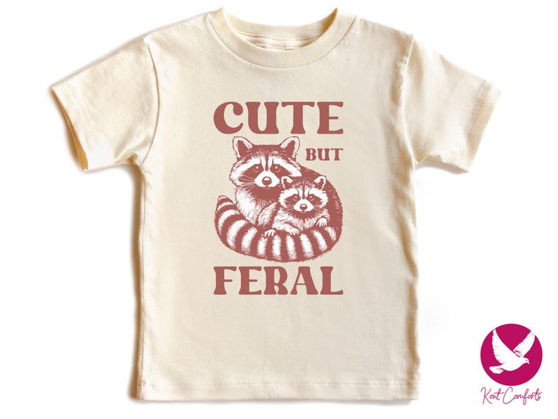 Cute But Feral Raccoon Toddler Shirt, Raccoon Lover Gift, Retro Feral Kid Tshirts, Trendy Raccoon Kids Tee, Cute Raccoon Lover Bodysuits, Boho Natural Kids Toddler Youth Tee, Sarcastic Snark Racoon Shirt, Funny Quote Women's Tee, Christmas Raccoon