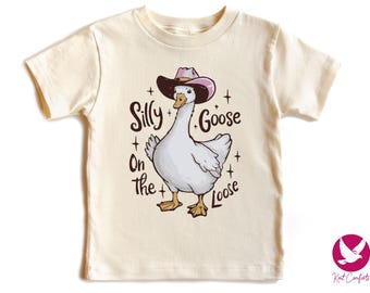 Silly Goose On The Loose Kids Shirt, Gift For Girls, Funny Silly Goose Toddler T-shirt, Funny Farm Animal Tee, Cute Silly Goose Baby Onesie®