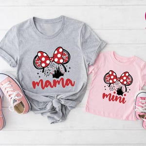 Disney Mama Mini Shirt, Mothers Day Gift, Mommy and Me Outfit, Minnie Mouse Mother Daughter Tee, Girly Disney Trip T-Shirt, Baby Girl Shirt