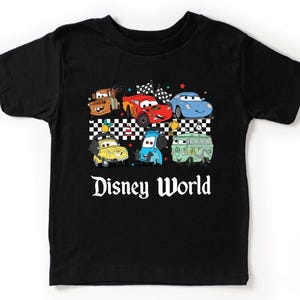 Checkered Disney Cars Toddlers Shirt, Lightning McQueen Gifts For Kids, McQueen and Friends T-Shirt, Tow Mater Tee, Cars Movie Baby Outfit