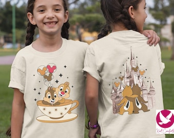 2 Sided Chip And Dale Toddlers Shirt, Trendy Chip N Dale Gifts For Kids, Chip Dale Magic Castle Toddler Tee, Disney Family Vacation Onesie®