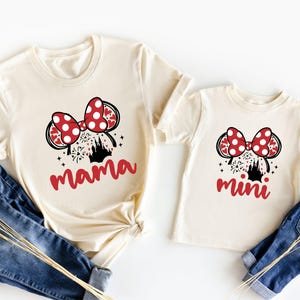 Disney Mama Mini Shirt, Mothers Day Gift, Mommy and Me Outfit, Minnie Mouse Mother Daughter Tee, Girly Disney Trip T-Shirt, Baby Girl Shirt