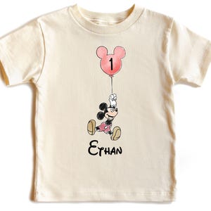 Custom Mickey Balloon Kids Birthday Shirt, Birthday Gift For Kids, Personalized Mickey Friends Toddler Tee, Vintage Disney Trip Kids T-shirt