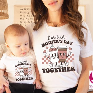 Our First Mothers Day Baby Onesie®, New Mom Gifts, Cute 1st Mothers Day Matching Shirt, Funny Mommy And Me T-shirt, 1st Mothers Day Baby Tee