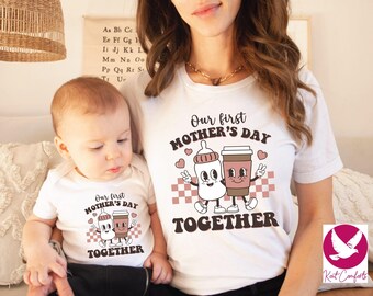 Our First Mothers Day Baby Onesie®, New Mom Gifts, Cute 1st Mothers Day Matching Shirt, Funny Mommy And Me T-shirt, 1st Mothers Day Baby Tee