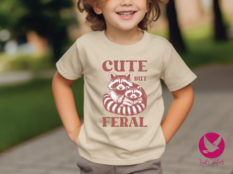 Cute But Feral Raccoon Toddler Shirt, Raccoon Lover Gift, Retro Feral Kid Tshirts, Trendy Raccoon Kids Tee, Cute Raccoon Lover Bodysuits, Boho Natural Kids Toddler Youth Tee, Sarcastic Snark Racoon Shirt, Funny Quote Women's Tee, Christmas Raccoon