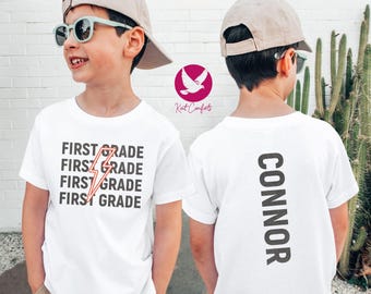Custom Back To School Kids Shirt, Back to School Gift, Personalized First Grade T-shirt, Custom Second Grade Shirt, First Day of School Tee