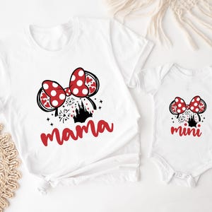 Disney Mama Mini Shirt, Mothers Day Gift, Mommy and Me Outfit, Minnie Mouse Mother Daughter Tee, Girly Disney Trip T-Shirt, Baby Girl Shirt