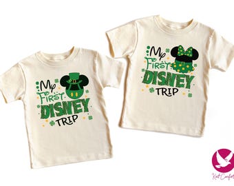 My First Disney Trip Kids St Patricks Shirt, Family Trip Gift, Mickey Minnie Paddys Day Toddler Tee, 1st Disney Trip St Patricks Onesie®